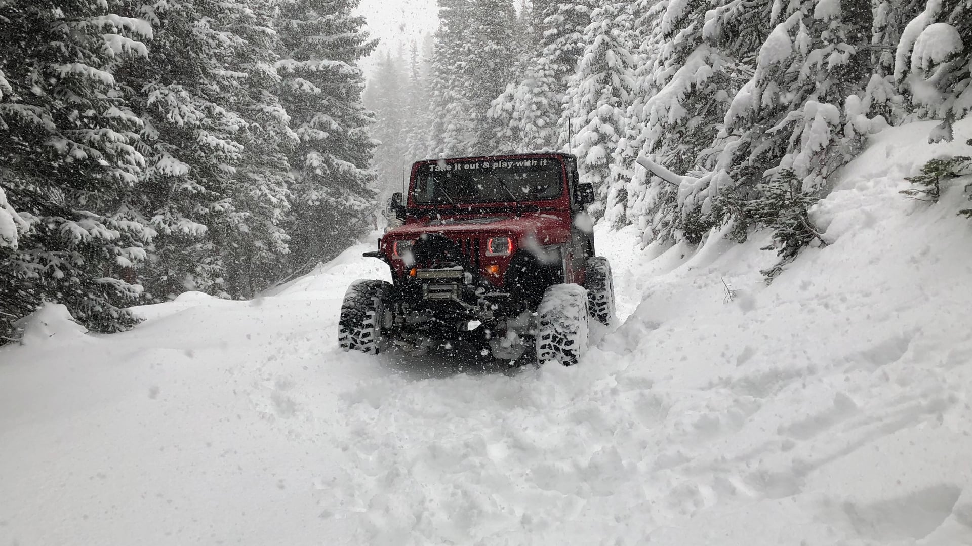 sobek666, a red 1990 Jeep Wrangler on 35-inch tires with a 3.5-inch lift, photo 15 of 23