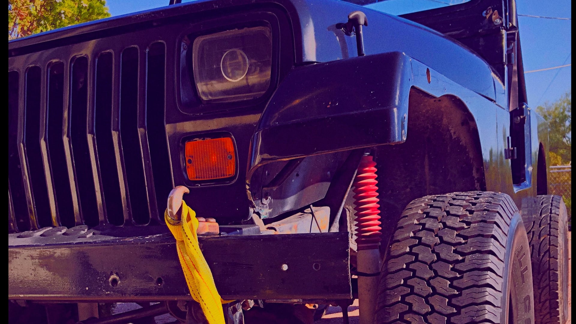 Shadow, a black 1988 Jeep Wrangler YJ with a 4.5-inch lift, photo 13 of 23