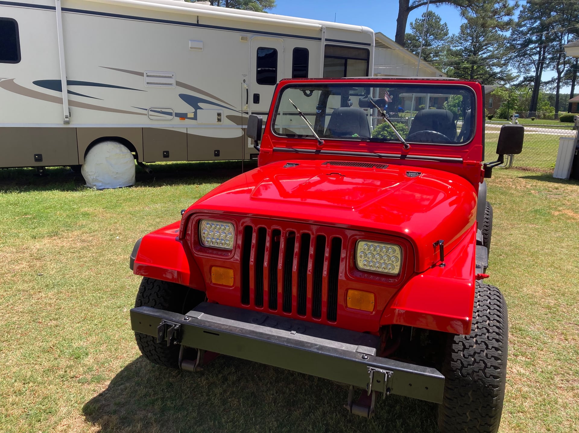 HoundDog’s YJ, a red 1993 Jeep Wrangler YJ, photo 14 of 15